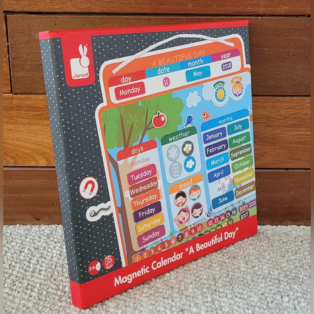 NEW Janod Magnetic Calendar A Beautiful Day Home School Educational Toy
